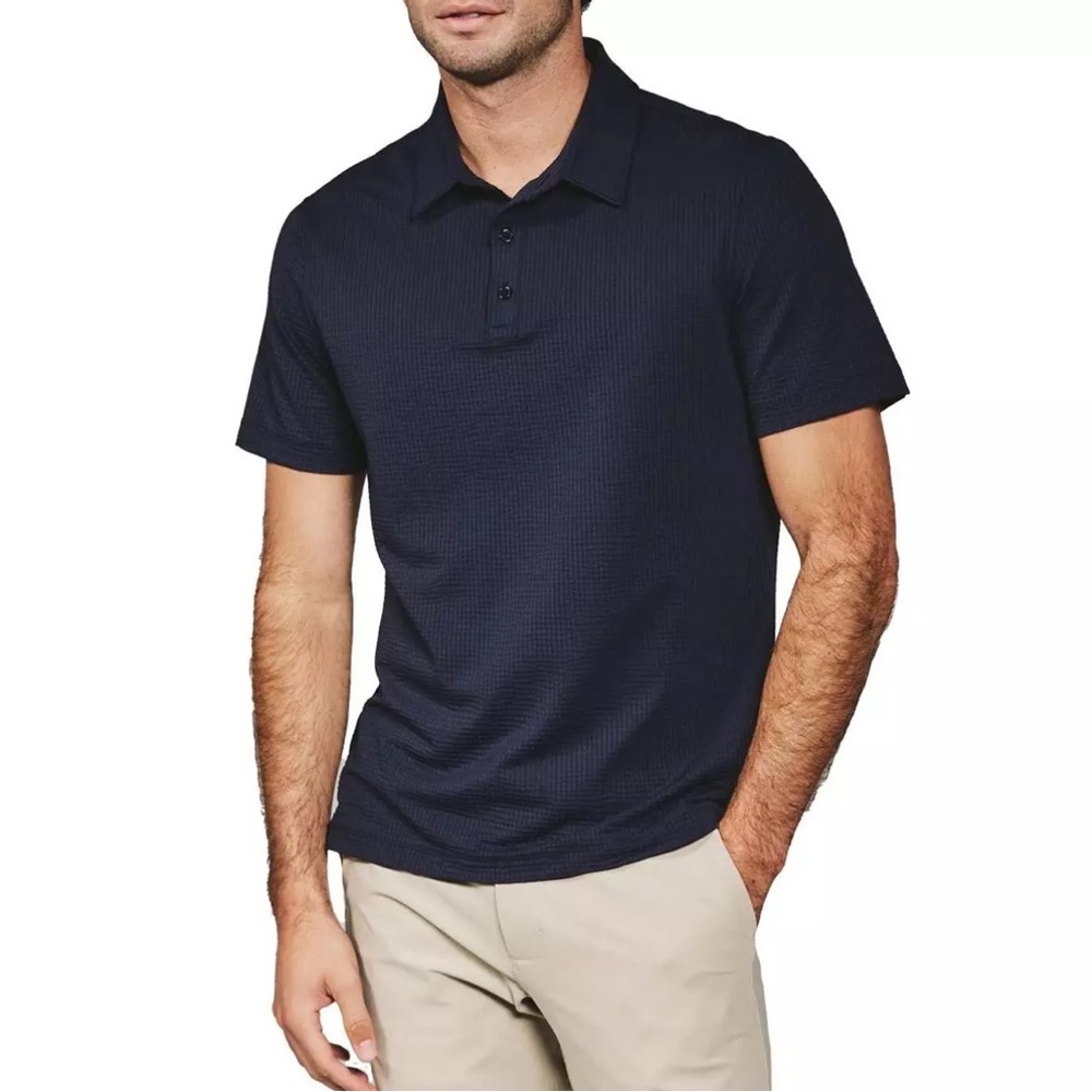 7 Diamonds Men's Navy Short-Sleeve Polo